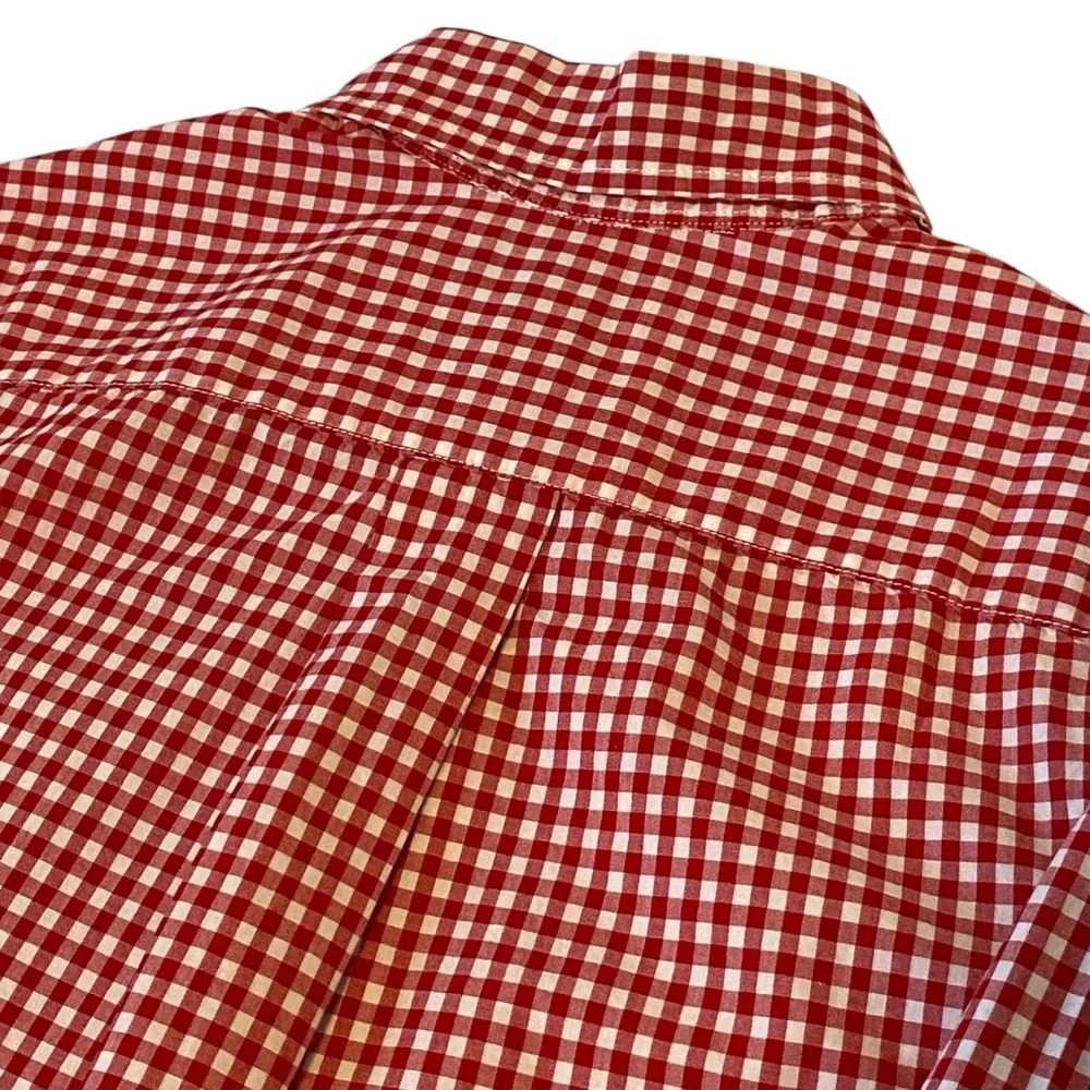 Ralph Lauren Red White Checkered Button Down Long Sleeve Shirt -Like New Boys 8